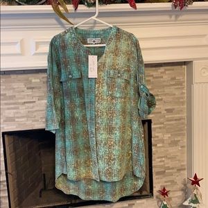 NWT Crazy Train Distressed Look Flannel